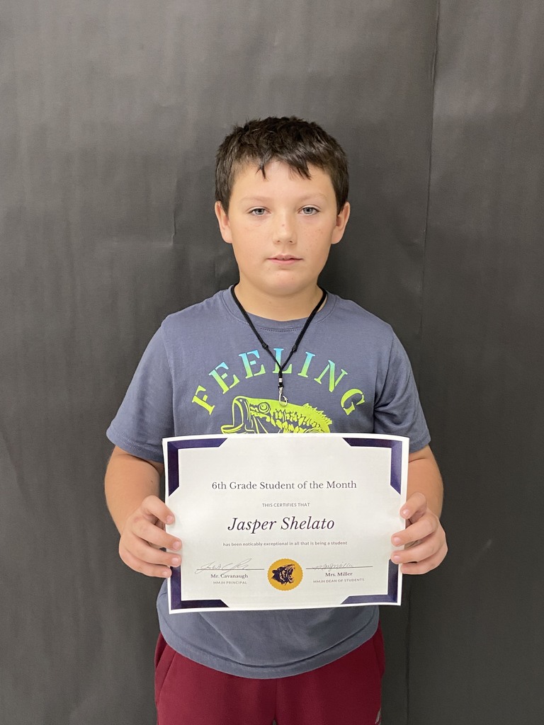 6th Grade Student of the Month